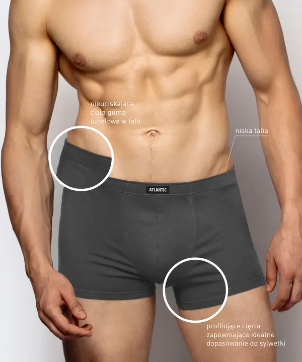 Atlantic Мъжки боксерки от 3 броя, графит