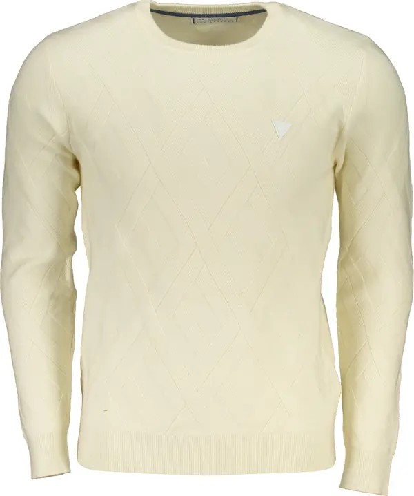 GUESS JEANS Мъжки бял пуловер GUESS JEANS