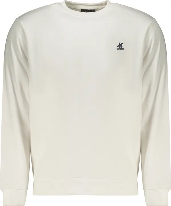 U.S. GRAND Мъжки бял суитшърт без качулка