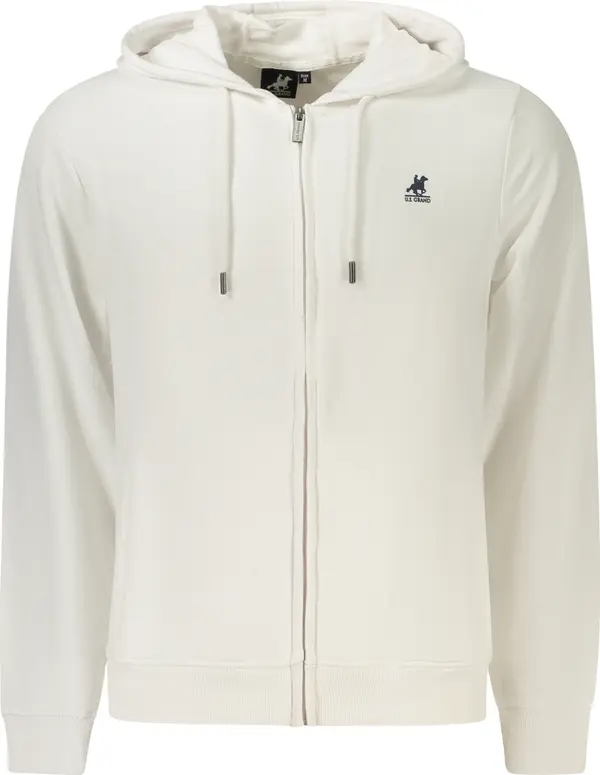 U.S. GRAND Мъжки бял суитшърт с цип