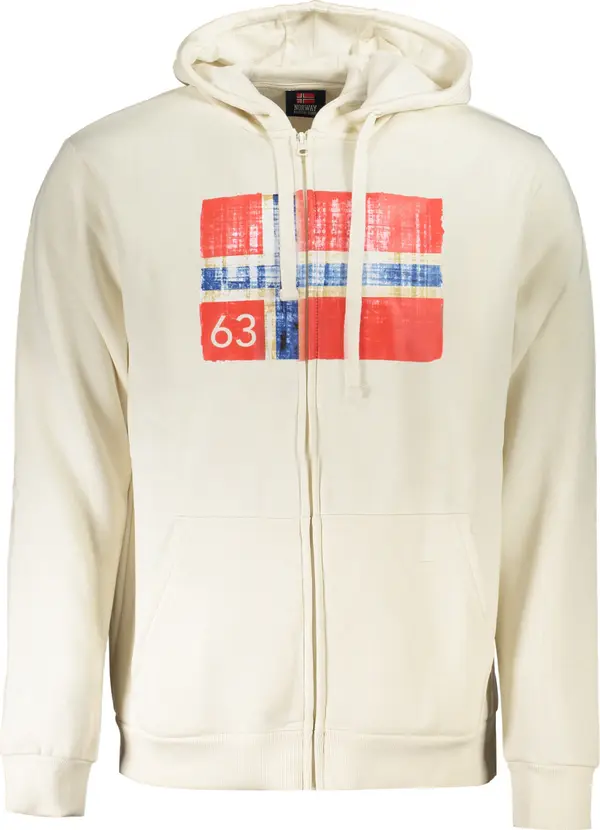 NORWAY 1963 Мъжки бял суитшърт с цип