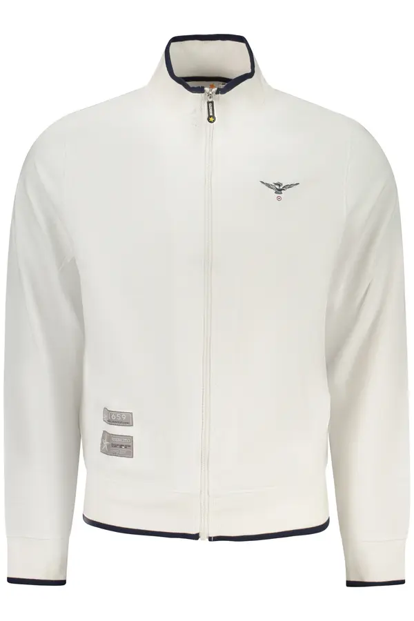 ACCADEMIA MILITARE Мъжки бял суитшърт с цип