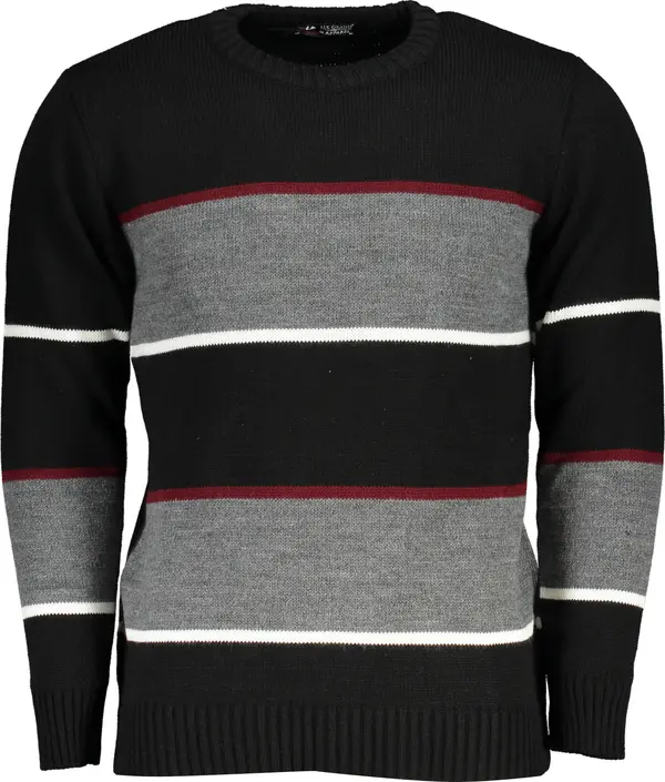 U.S. GRAND Мъжки черен пуловер US Grand Polo