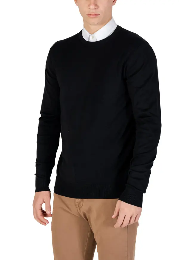 Yos Мъжки черен пуловер Yos