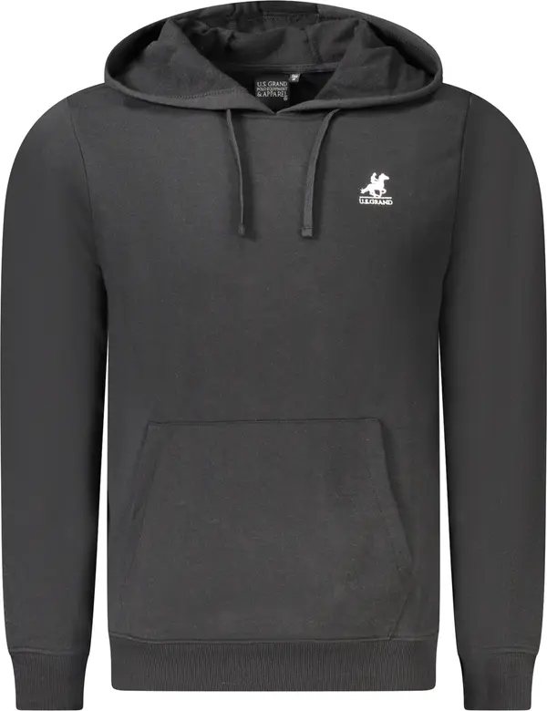 U.S. GRAND Мъжки черен суичър с качулка
