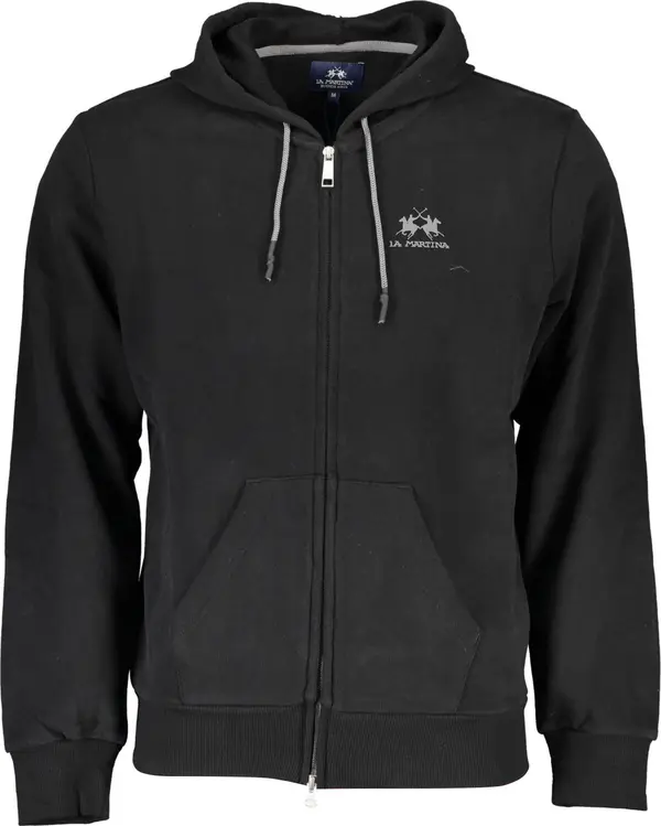 La Martina Мъжки черен суитшърт с цип LA MARTINA