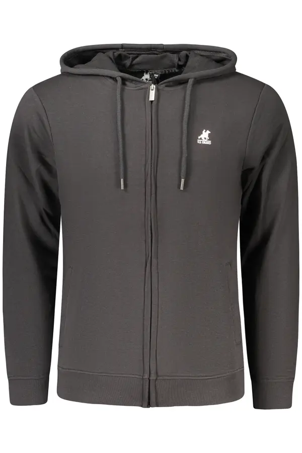 U.S. GRAND Мъжки черен суитшърт с цип US Grand