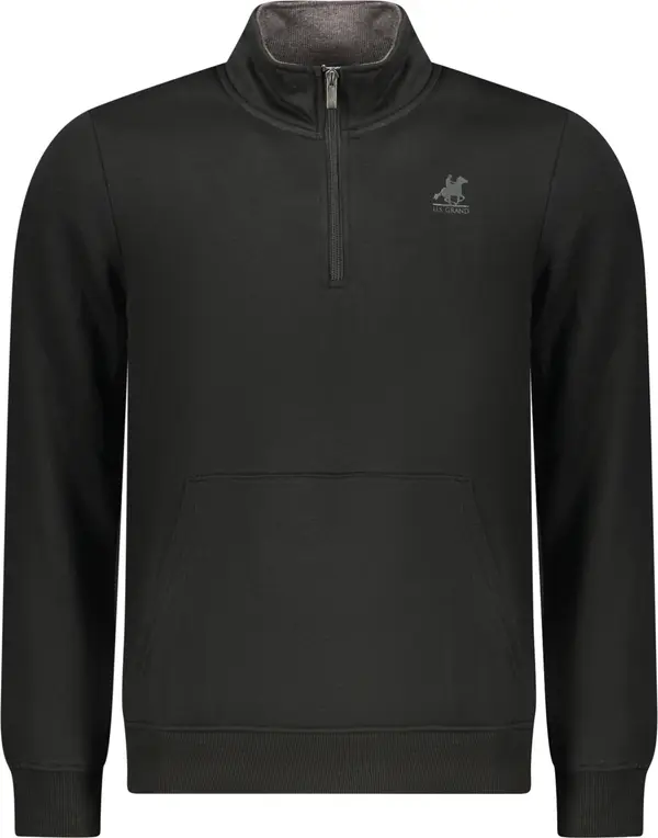 U.S. GRAND Мъжки черен суитшърт с цип