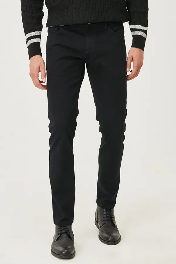 AC&Co / Altınyıldız Classics Мъжки черни slim fit чинос панталони