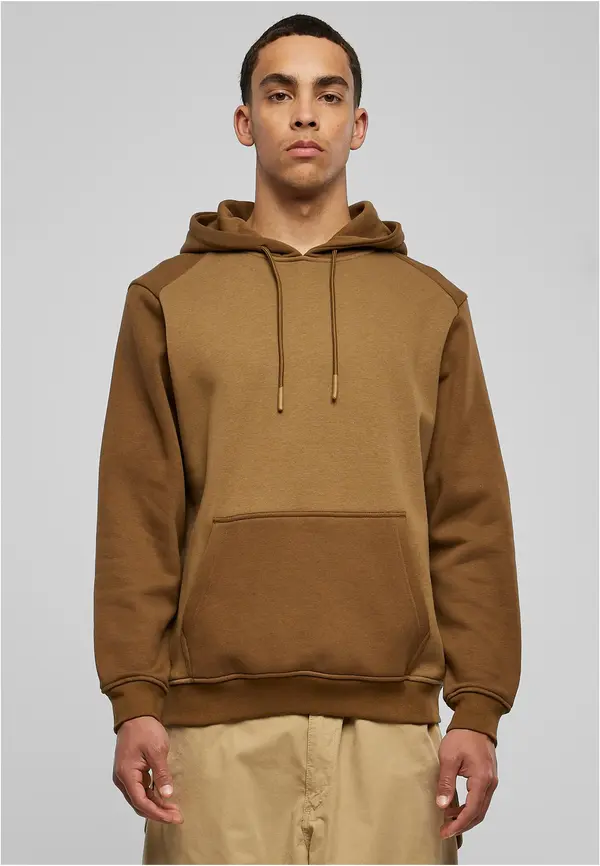 Urban Classics Мъжки двуцветен суичър с качулка Raglan Crew