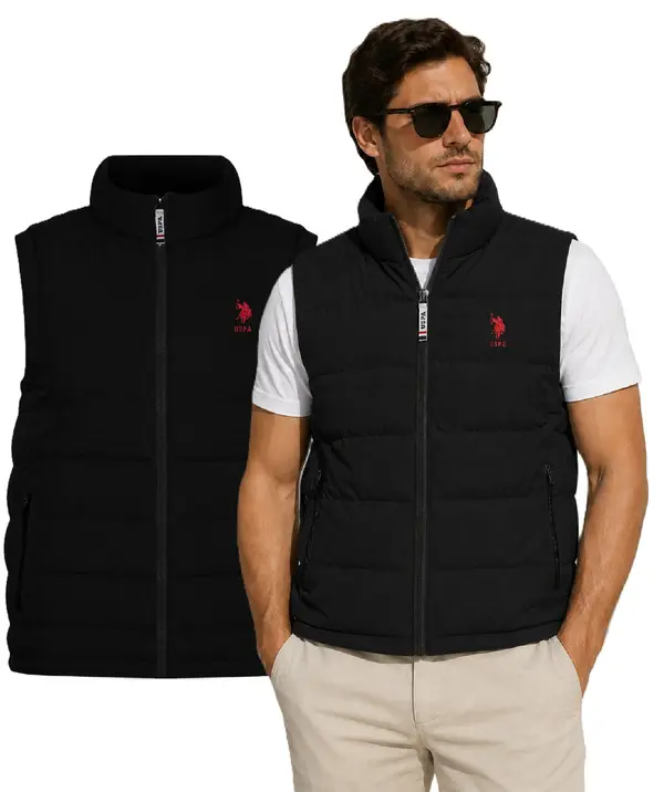 US Polo Assn Мъжки елек US Polo Assn. черно/бяло