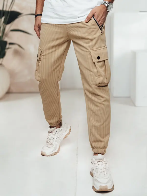 DStreet Мъжки карго панталони в цвят каки