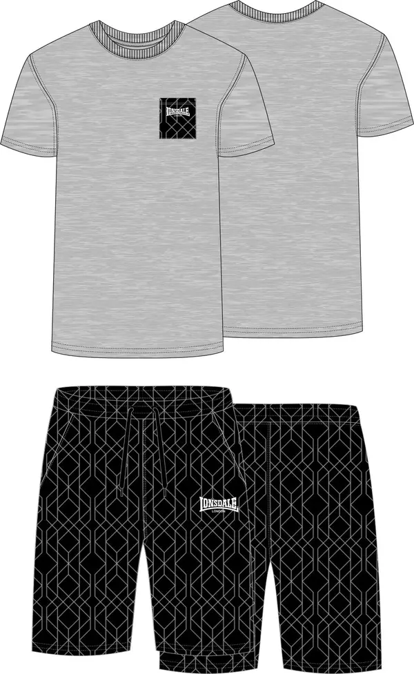 Lonsdale Мъжки комплект Lonsdale от тениска и шорти, стандартна кройка