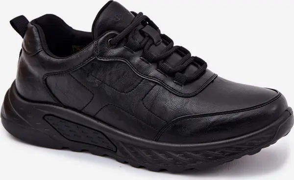 EVENTO Мъжки маратонки от еко кожа, черни