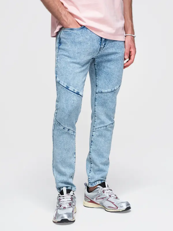 Ombre Мъжки мраморни slim fit дънки