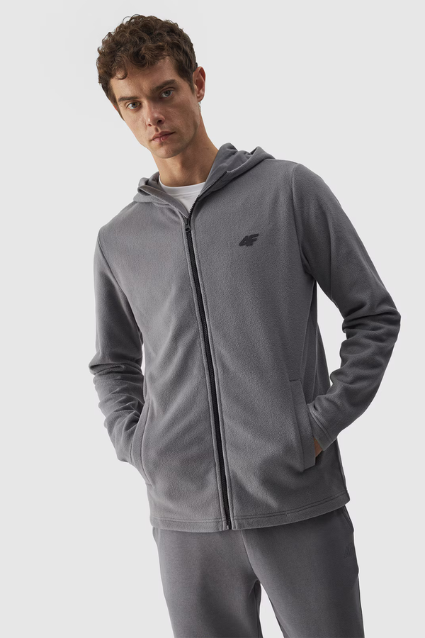 4F Мъжки полар с качулка Regular 4F Сив 4FWMM00TFL