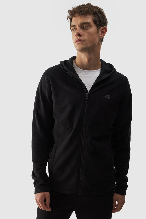 4F Мъжки Полар С Качулка Регуляр 4F Черен 4FWMM00TFL