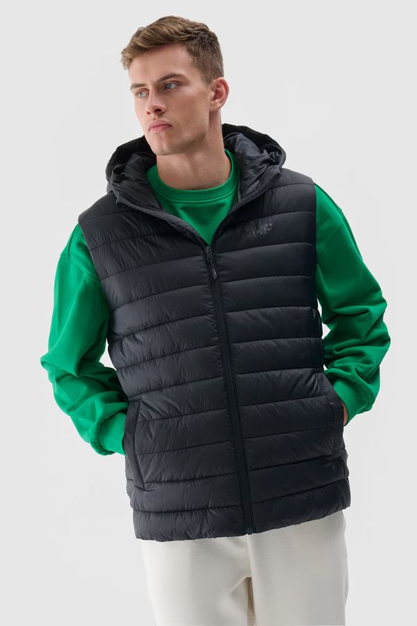 4F Мъжки Пухен Жилетка 4F Черен 4FWAW24TVJ