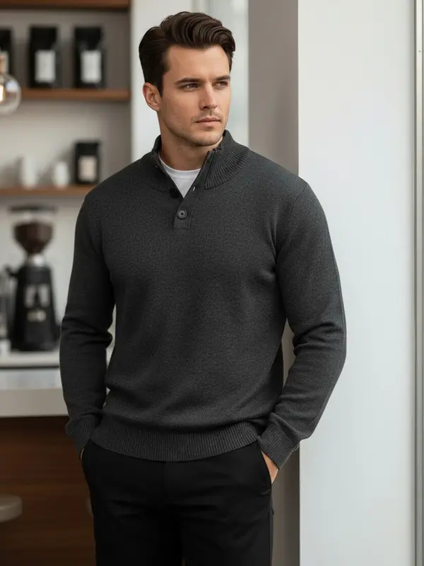 DStreet Мъжки пуловер с копчета