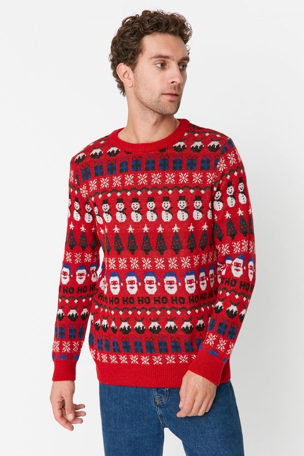 Trendyol Мъжки пуловер Trendyol TMNAW23KZ00226/Blue