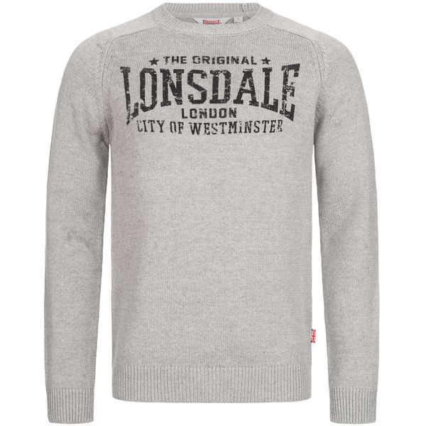 Lonsdale Мъжки пуловер. Lonsdale 116043-Grey Melange/Black