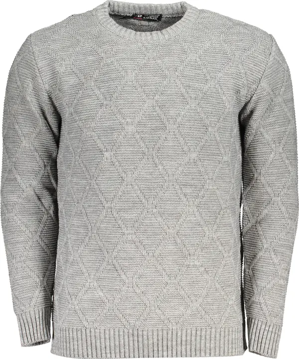 U.S. GRAND Мъжки сив пуловер с шарки