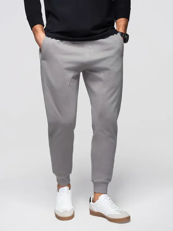 Ombre Мъжки спортен панталон Ombre BASIC - сив