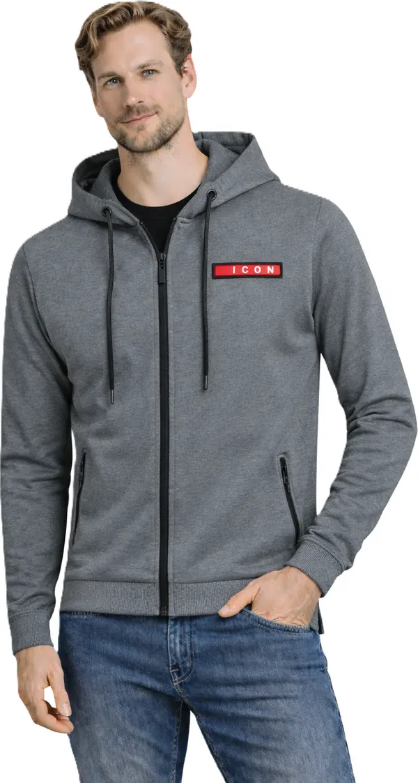 MUST Мъжки суичър с качулка Must - B267 сив