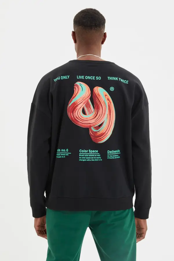 Trendyol Мъжки суичър Trendyol Color space