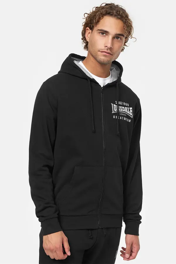 Lonsdale Мъжки суичър. Lonsdale 117425-Black/White/Grey