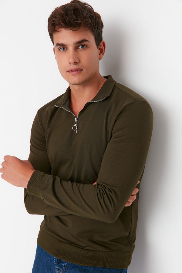 Trendyol Мъжки суичър. Trendyol Zipper