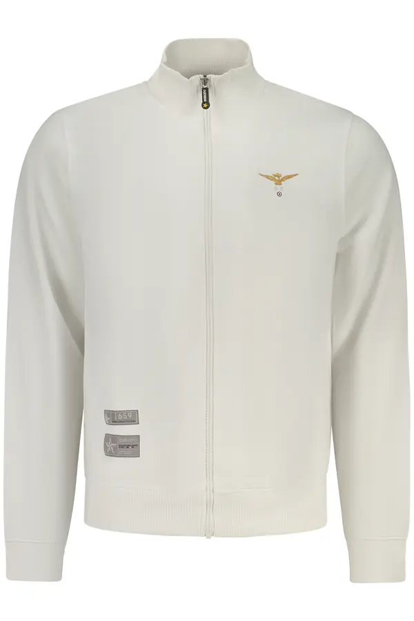 ACCADEMIA MILITARE Мъжки суитшърт с цип, бял