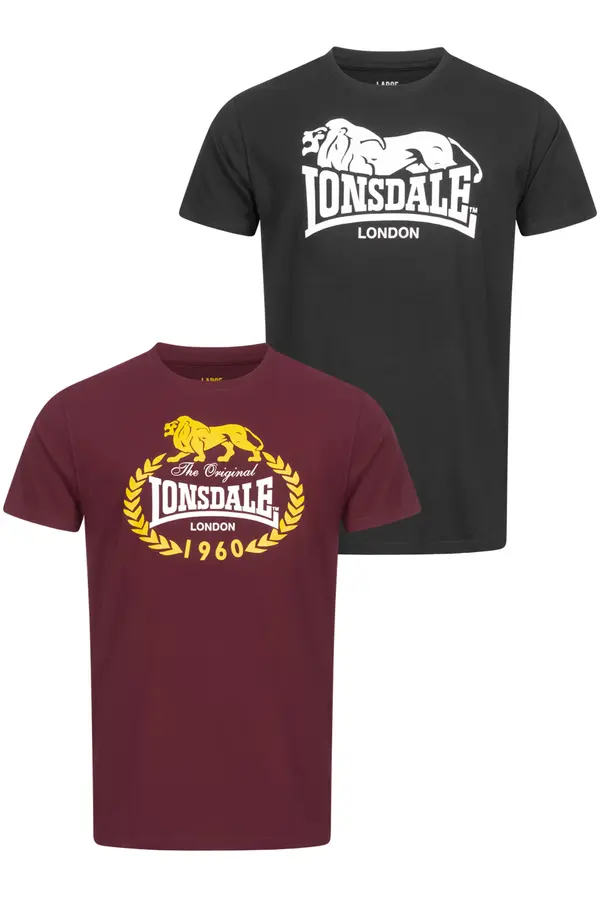 Lonsdale Мъжки тениски Lonsdale 117433-Black/Oxblood