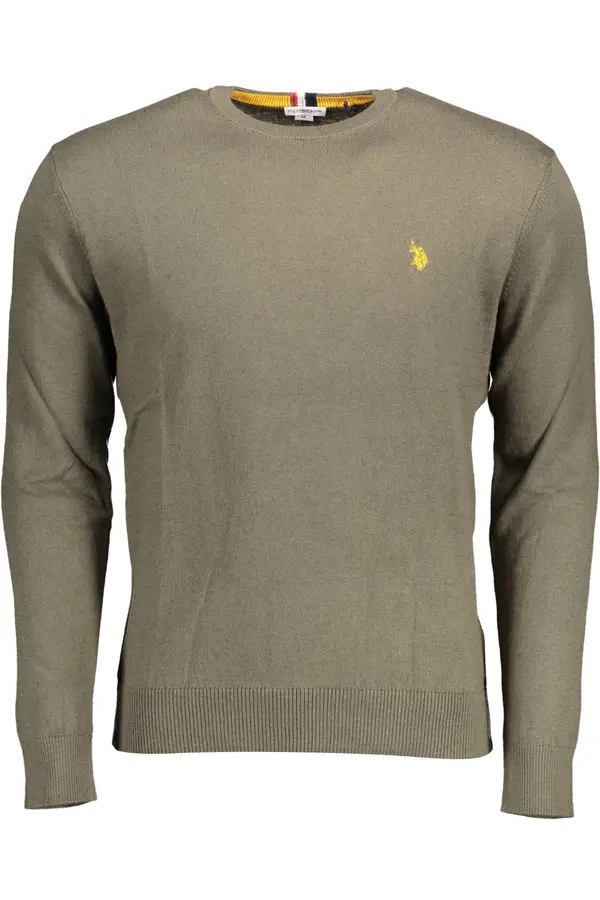 US Polo Assn Мъжки зелен пуловер с V-образно деколте