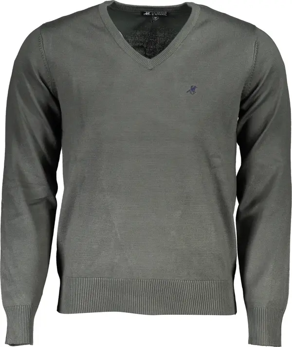 U.S. GRAND Мъжки зелен пуловер с V-образно деколте