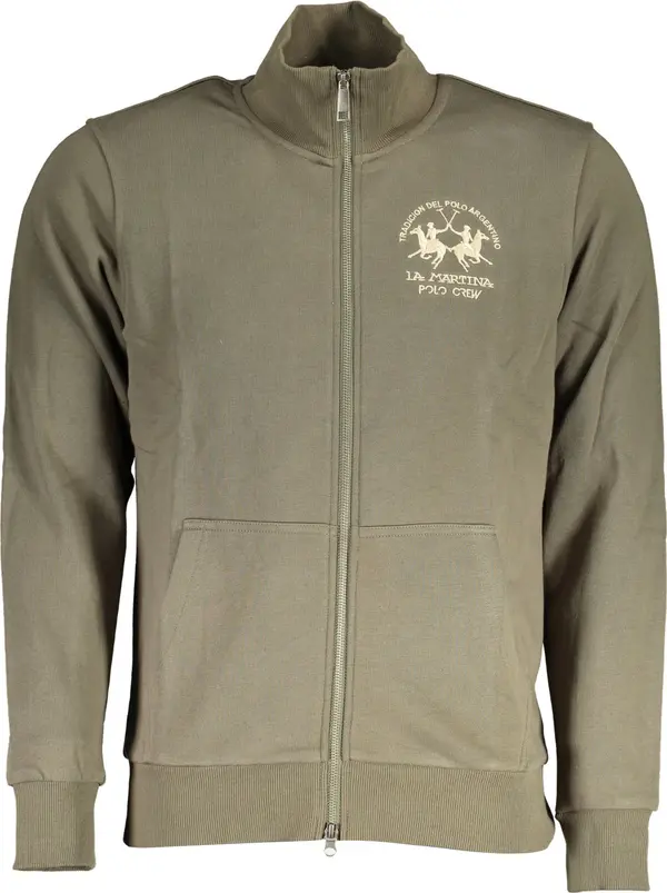 La Martina Мъжки зелен суитшърт с цип LA MARTINA