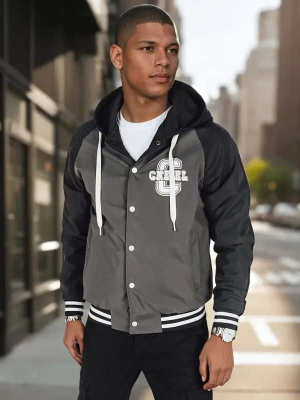 DStreet Мъжко бомбър яке с качулка