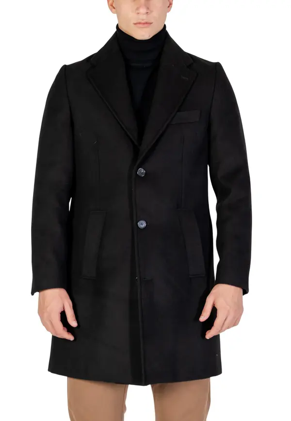 Yos Мъжко черно палто Yos