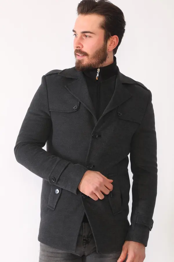 dewberry Мъжко палто Dewberry антрацит