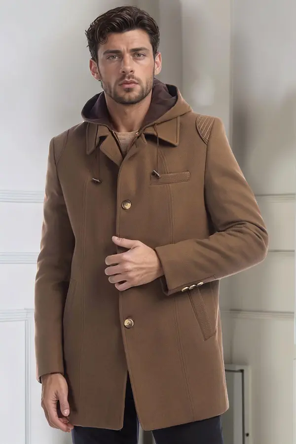 dewberry Мъжко палто Dewberry в цвят камила