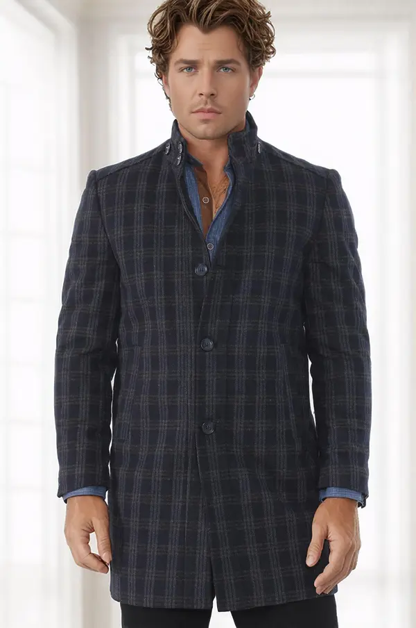 dewberry Мъжко палто с шарка на къпина