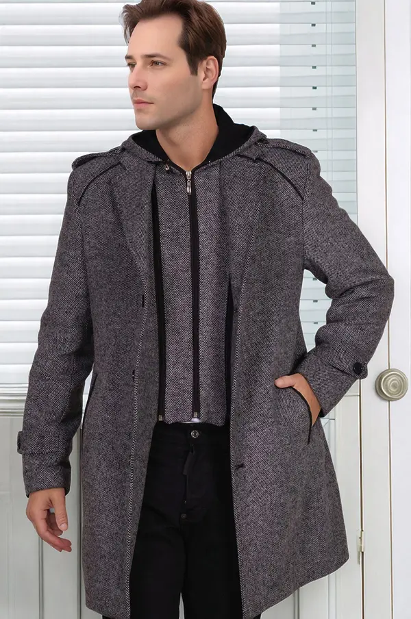 dewberry Мъжко палто, сиво