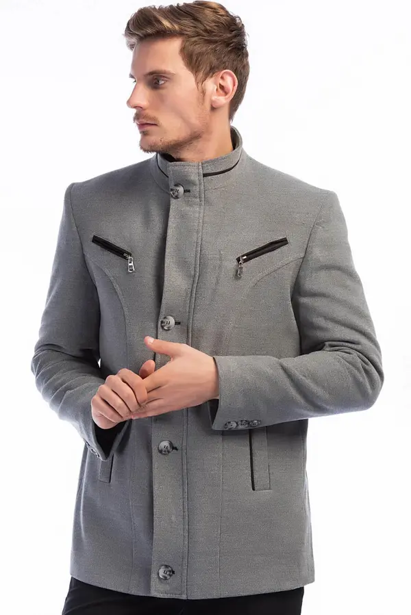dewberry Мъжко палто, сиво