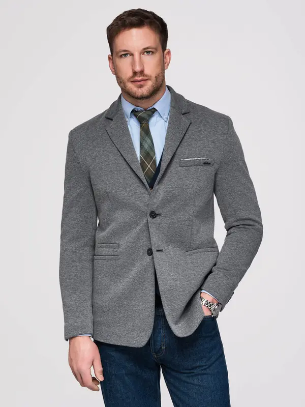 Ombre Мъжко плетено яке Ombre Slim Fit