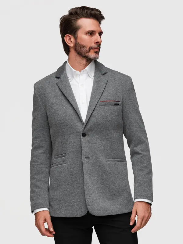 Ombre Мъжко плетено яке Ombre SLIM FIT