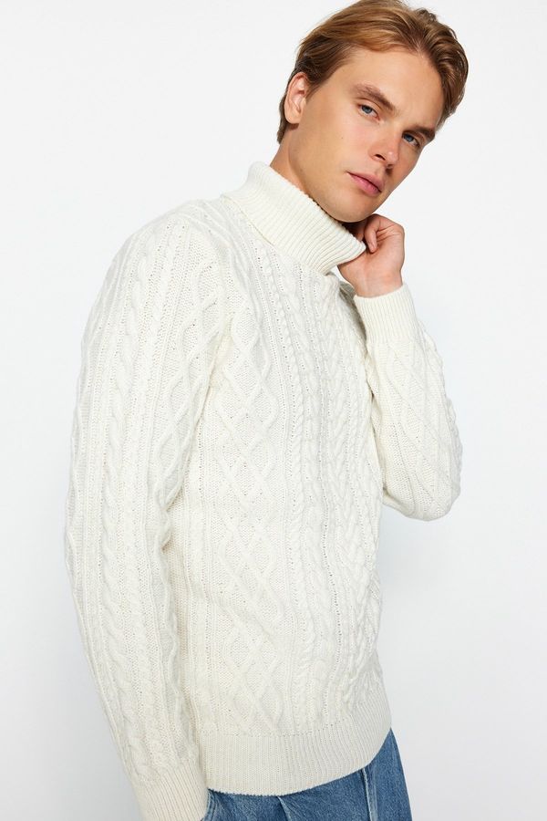 Trendyol Мъжко поло Trendyol Ecru