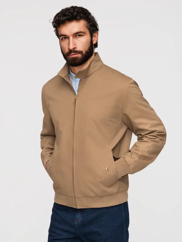 Ombre Мъжко яке Harrington с карирана подплата