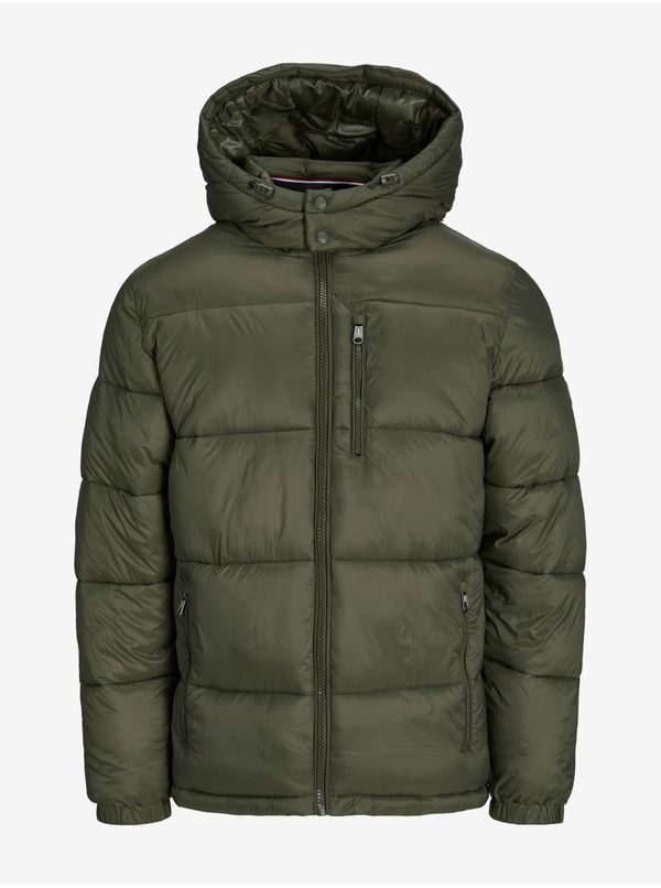 Jack & Jones Мъжко зимно ватирано яке в цвят каки Jack & Jones Eddie - мъже