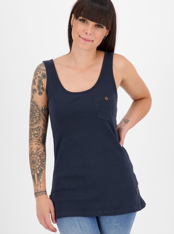 ALIFE AND KICKIN Navy blue women's tank top with pocket Alife and Kickin - Women