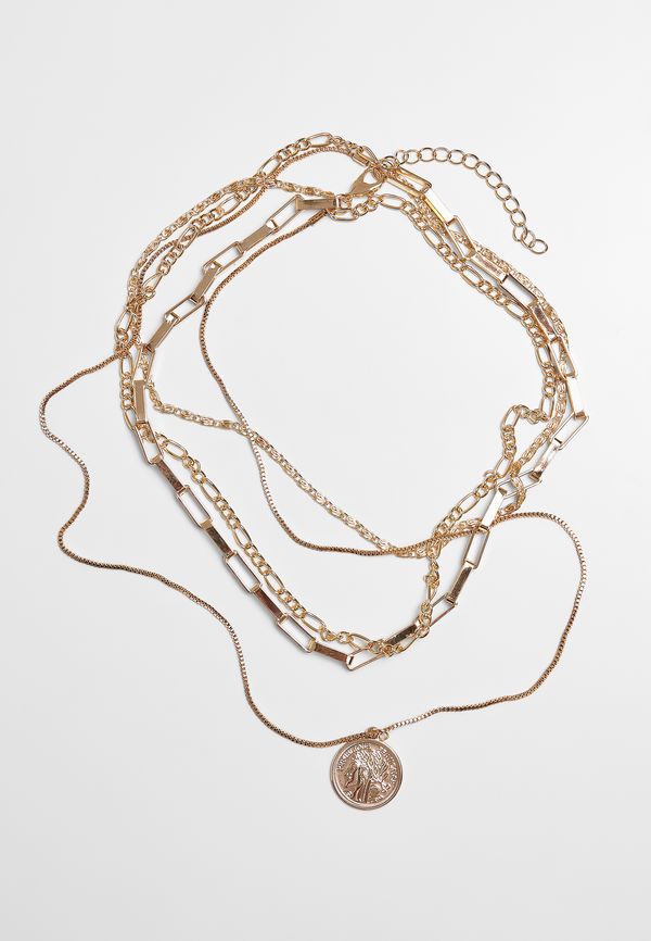 Urban Classics Accessoires Necklace layered with a coin - gold color